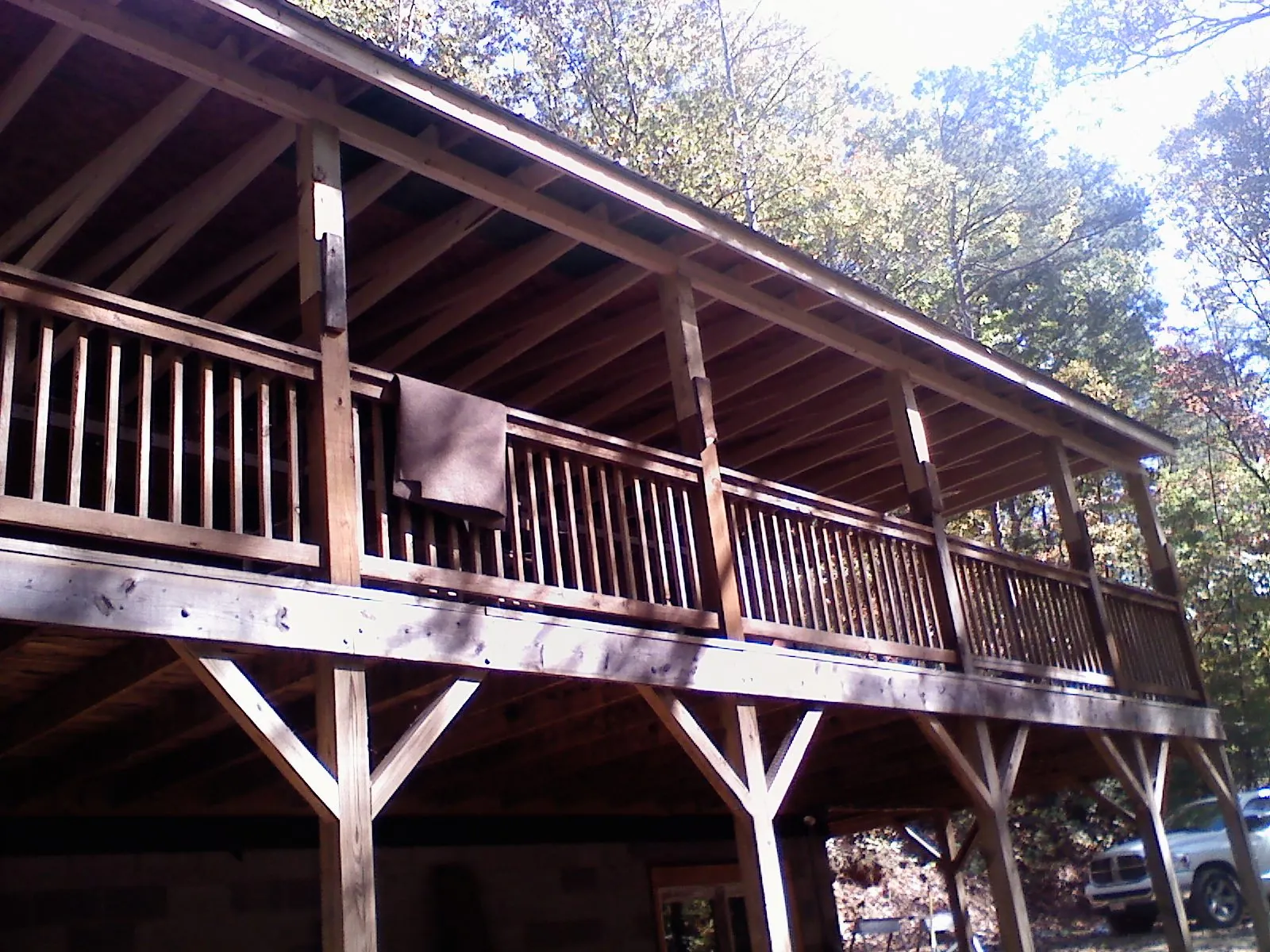 Timber framing under a new elevated porch and deck — Roof Leak Repair in Tamaqua by Roofing Brothers